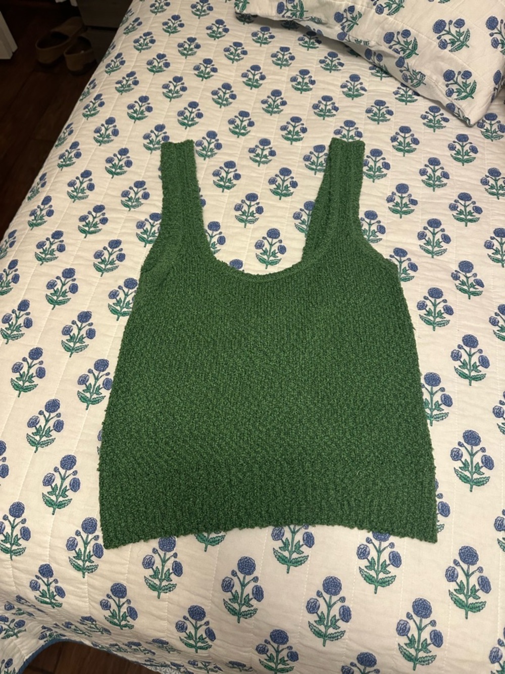 Astr Green Knit Scoop Neck Tank Top